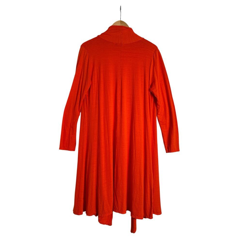 Hanger 55 Orange Open Front Cardigan XL Draped Lightweight Stretch Duster - Picture 5 of 7